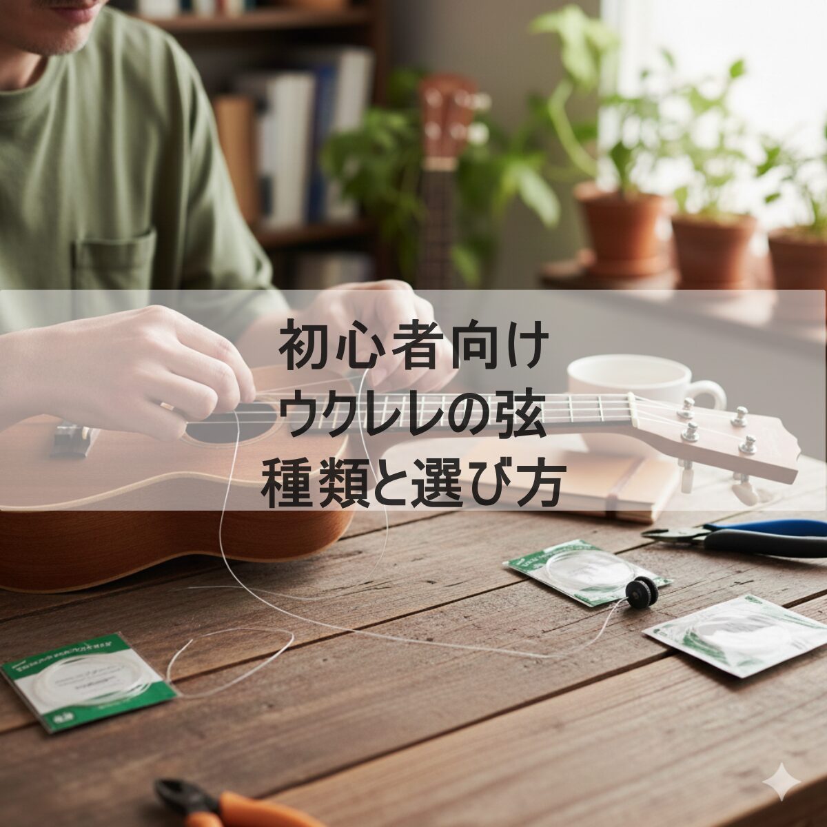 ウクレレの弦を交換するイメージ画像